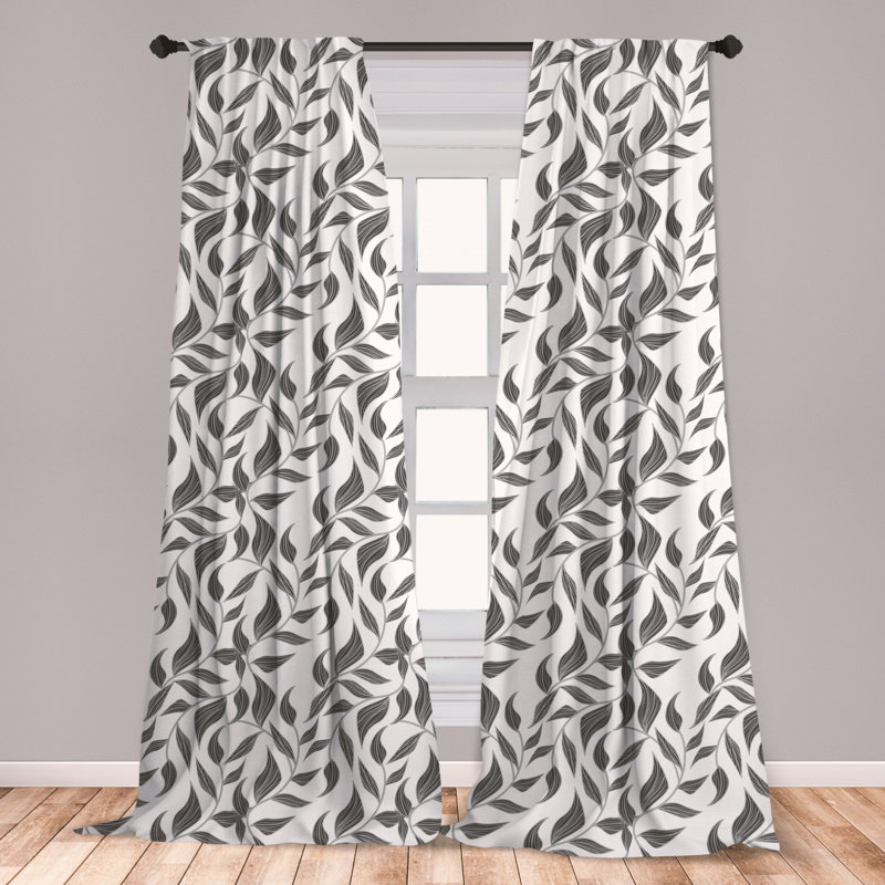 East Urban Home Leaves on Vines Room Darkening Rod Pocket Curtain Panels Wayfair
